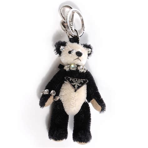 prada heart keychain|Prada teddy bear keychain.